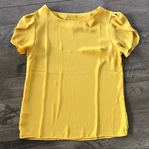 NWOT Yellow petal sleeve blouse